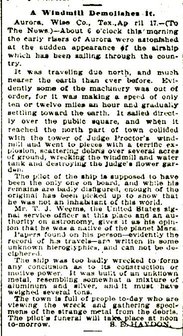 Aurora TX UFO Crash Newspaper